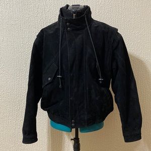 Black suede leather jacket